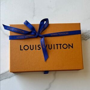Louis Vuitton Orange Gift Box with Blue Ribbon